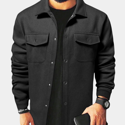 Men's Button Down Jacket Cotton Casual - Fashinoza