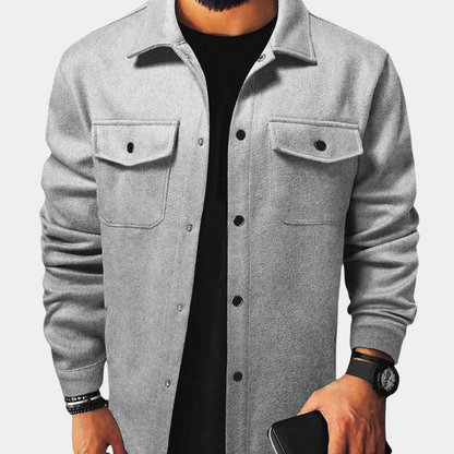 Men's Button Down Jacket Cotton Casual