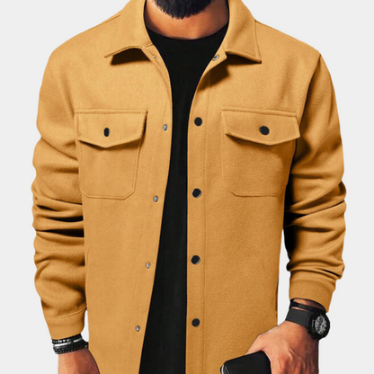 Men's Button Down Jacket Cotton Casual