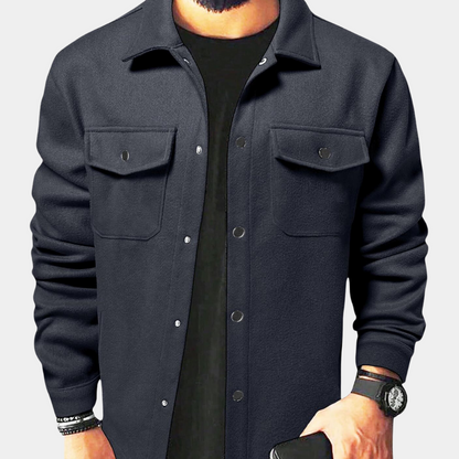 Men's Button Down Jacket Cotton Casual