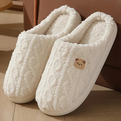 Women's Fluffy Bear Slippers Comfortable Winter - Fashinoza
