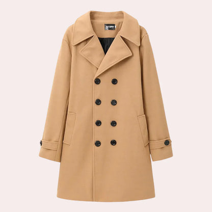 Men's Wool Coat Elegant Formal Black - Fashinoza
