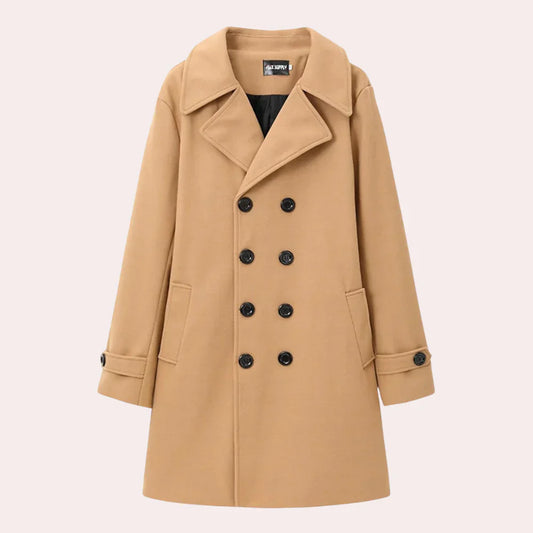 Men's Wool Coat Elegant Formal Black - Fashinoza