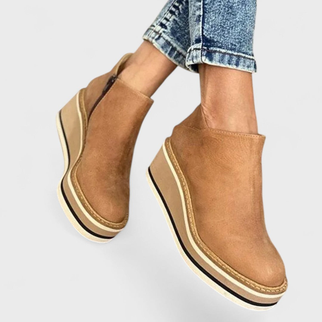 Women's Closed Toe Platform Boots - Fashinoza