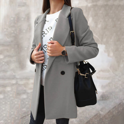 Women's Wool Blend Coat - Fashinoza