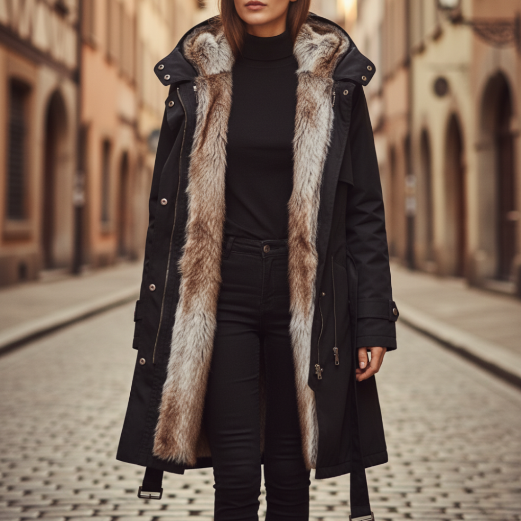 Women's Hooded Winter Parka Coat - Fashinoza