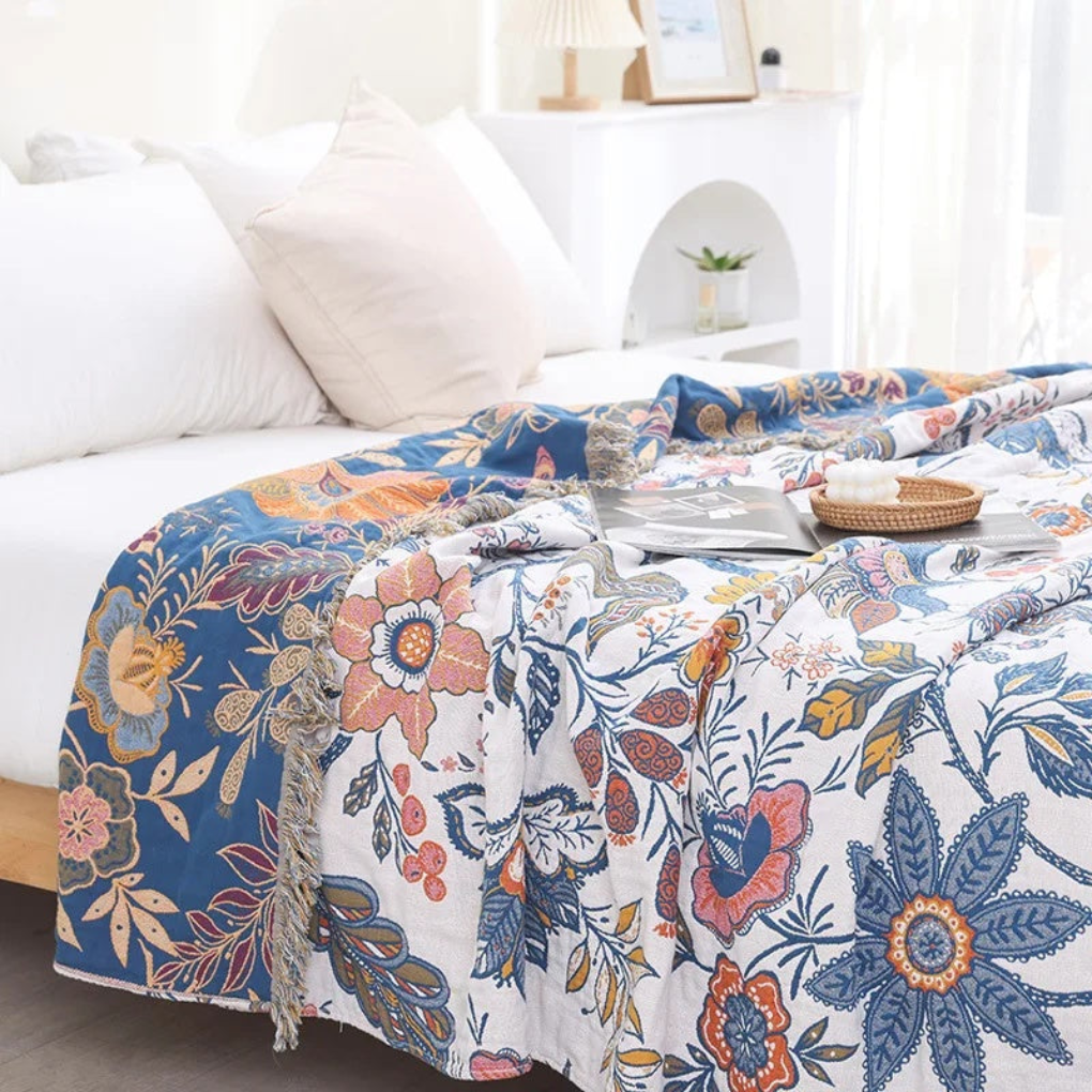 Floral Throw Blanket - Fashinoza