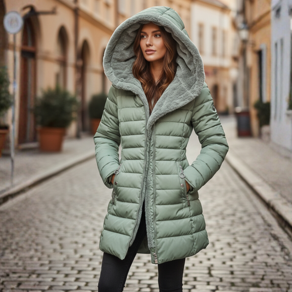 Women's Down Parka Coat Hooded Insulated