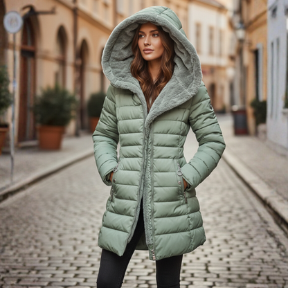 Women's Down Parka Coat Hooded Insulated