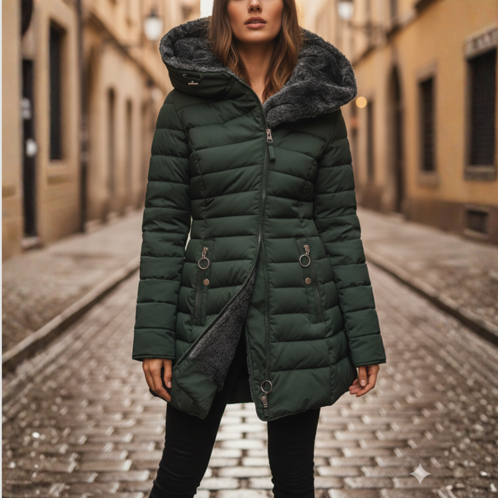Women's Down Parka Coat Hooded Insulated