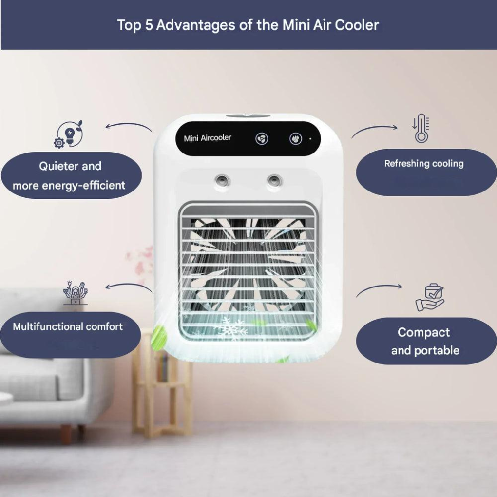 Portable Air Cooler And Essential Oil Diffuser - Fashinoza
