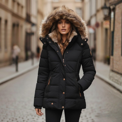 Women's Padded Hooded Jacket - Fashinoza