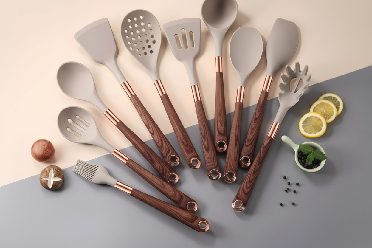 Silicone Cooking Utensil Set 10 Piece - Fashinoza