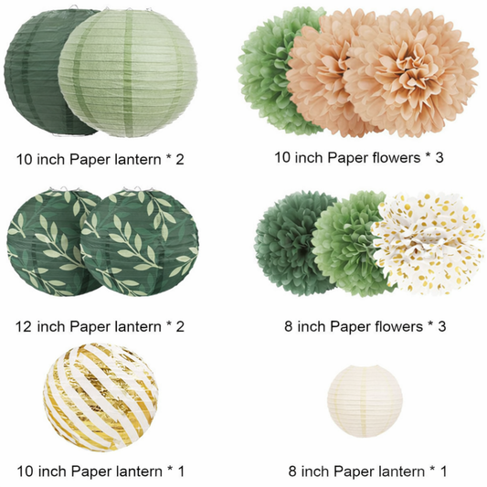Gold Glitter Paper Pom Poms - Fashinoza
