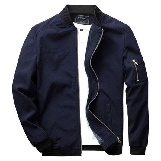 Men's Lightweight Zip-Up Jacket With Pocket - Fashinoza