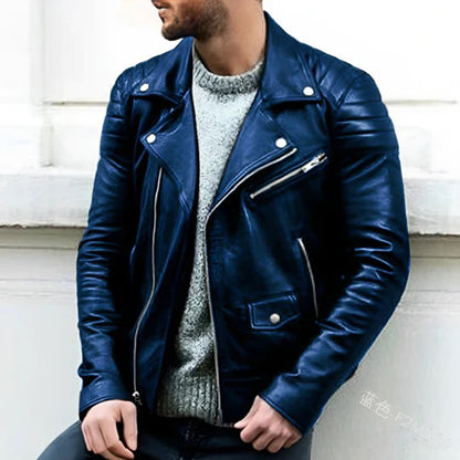 Genuine Leather Men's Biker Jacket