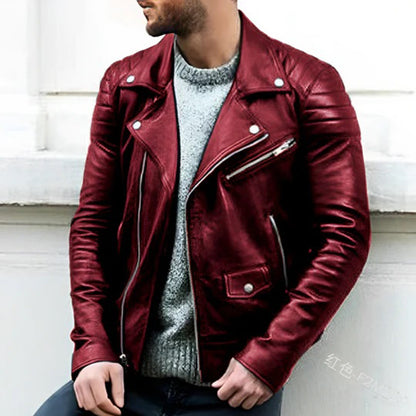 Genuine Leather Men's Biker Jacket