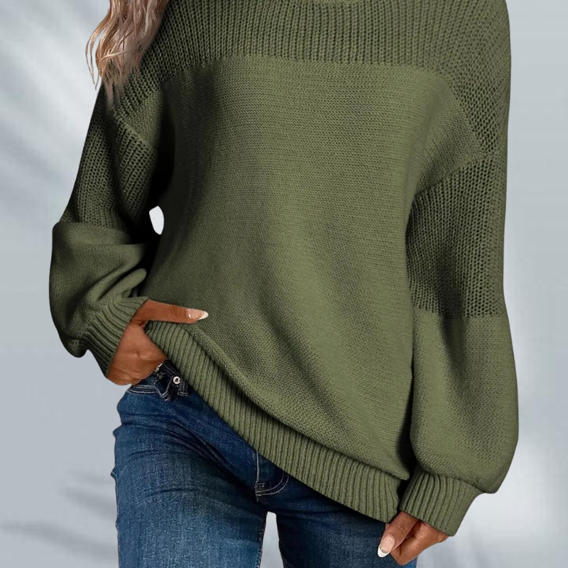 Women's Textured Crewneck Oversized Sweater