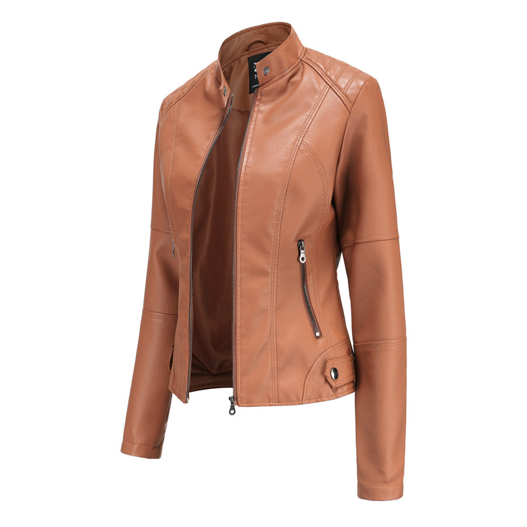 Women's Fitted Moto Jacket Zip Up