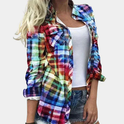 Women's Plaid Blouse Timeless Pattern Soft