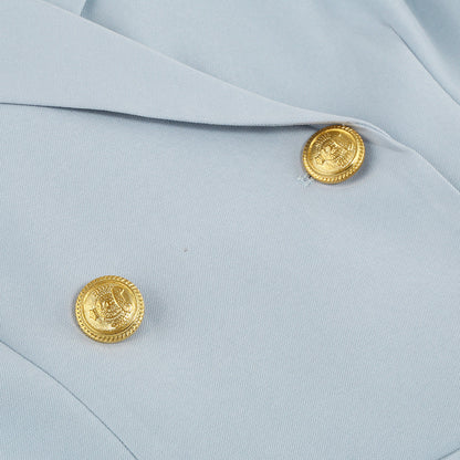 Women's Cape Mini Dress Double-Breasted Gold Buttons
