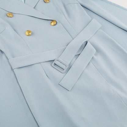 Women's Cape Mini Dress Double-Breasted Gold Buttons