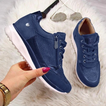 Women's Rhinestone Lace-Up Sneakers