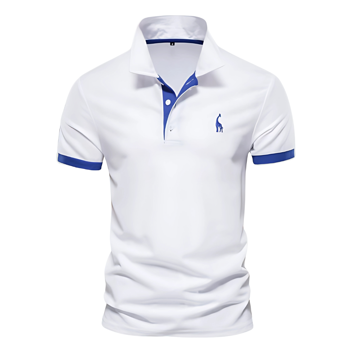 Men's Short Sleeve Polo Shirt Embroidered Contrast Placket