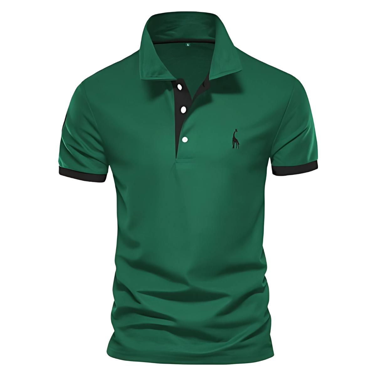 Men's Short Sleeve Polo Shirt Embroidered Contrast Placket