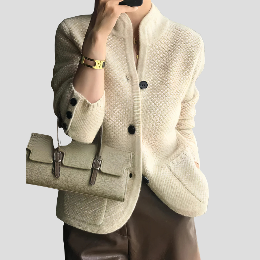 Women's Cashmere V-Neck Cardigan - 
Fashinoza