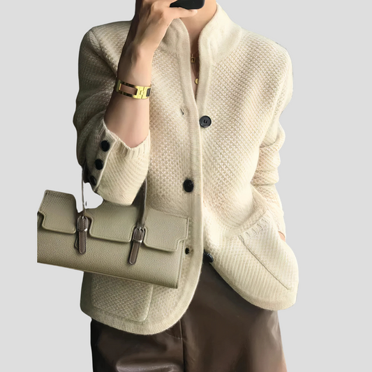 Women's Cashmere V-Neck Cardigan - 
Fashinoza