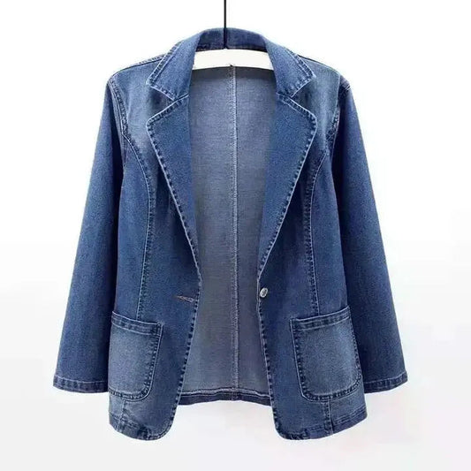 Women's Denim Blazer Casual Comfortable - 
Fashinoza