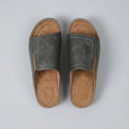 Women's Leather Orthopedic Wedge Sandals Open-Toe