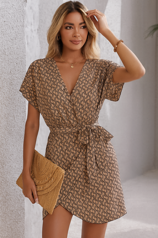 Women's Printed Mini Dress - Fashinoza