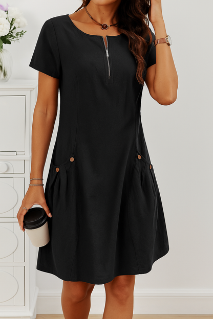 Women's Summer Dress Button Detail