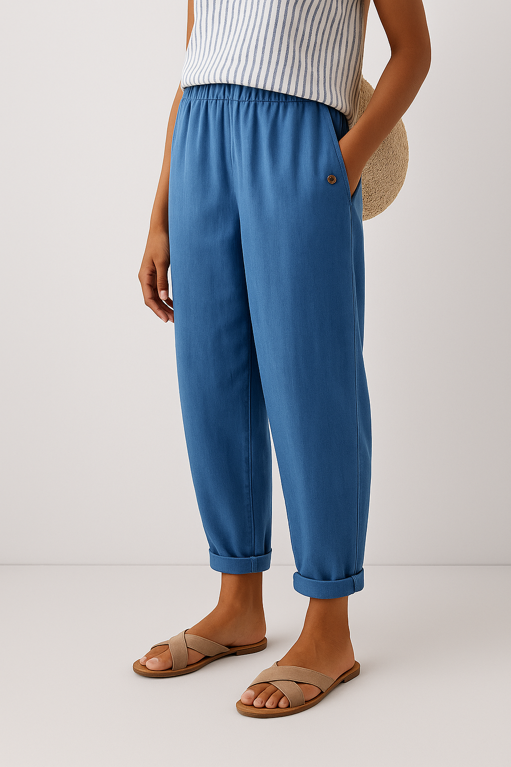 Women's High Waist Ankle Trousers