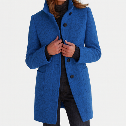 Women's Button Front Coat Patch Pocket Design