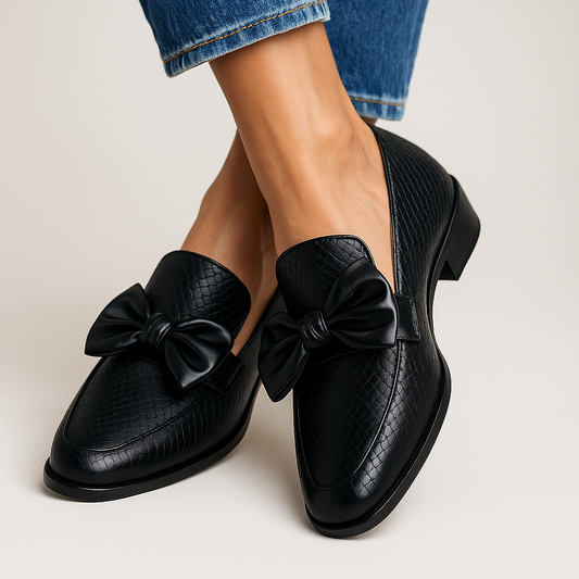 Women's Bow Detail Loafers - Fashinoza