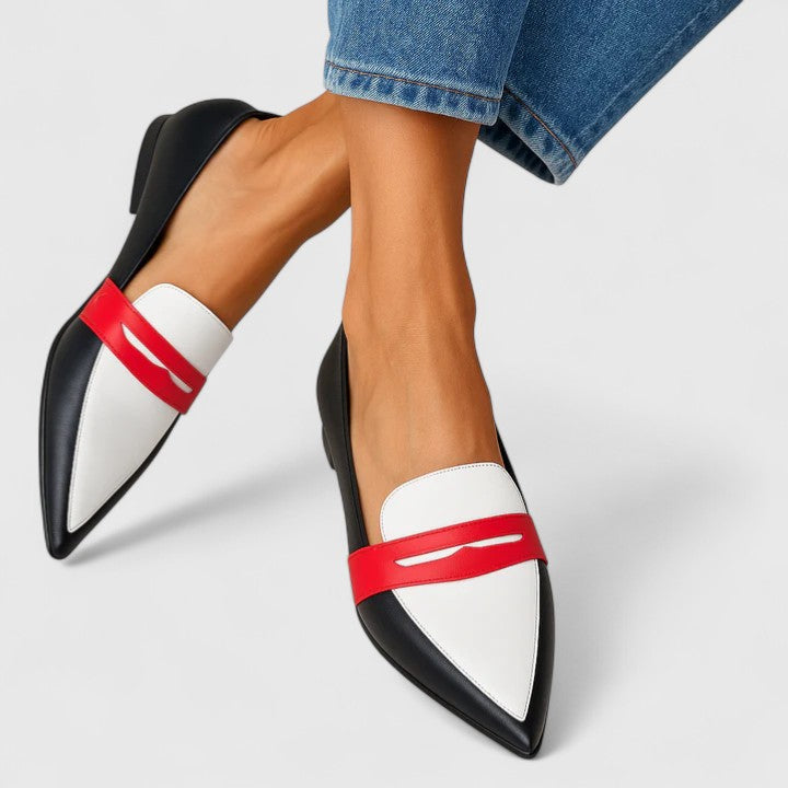 Women's Pointed Slip-On Loafers Flat Outsole - Fashinoza