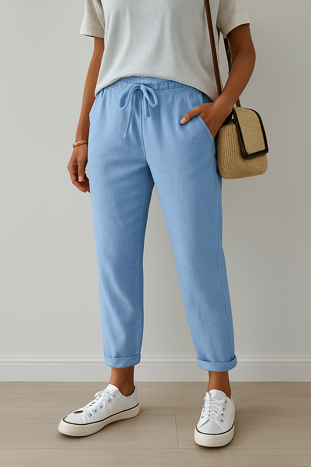 Linen Pants Breathable Casual Beige
