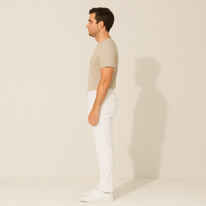 Men's Classic Chino Pants White Cotton
