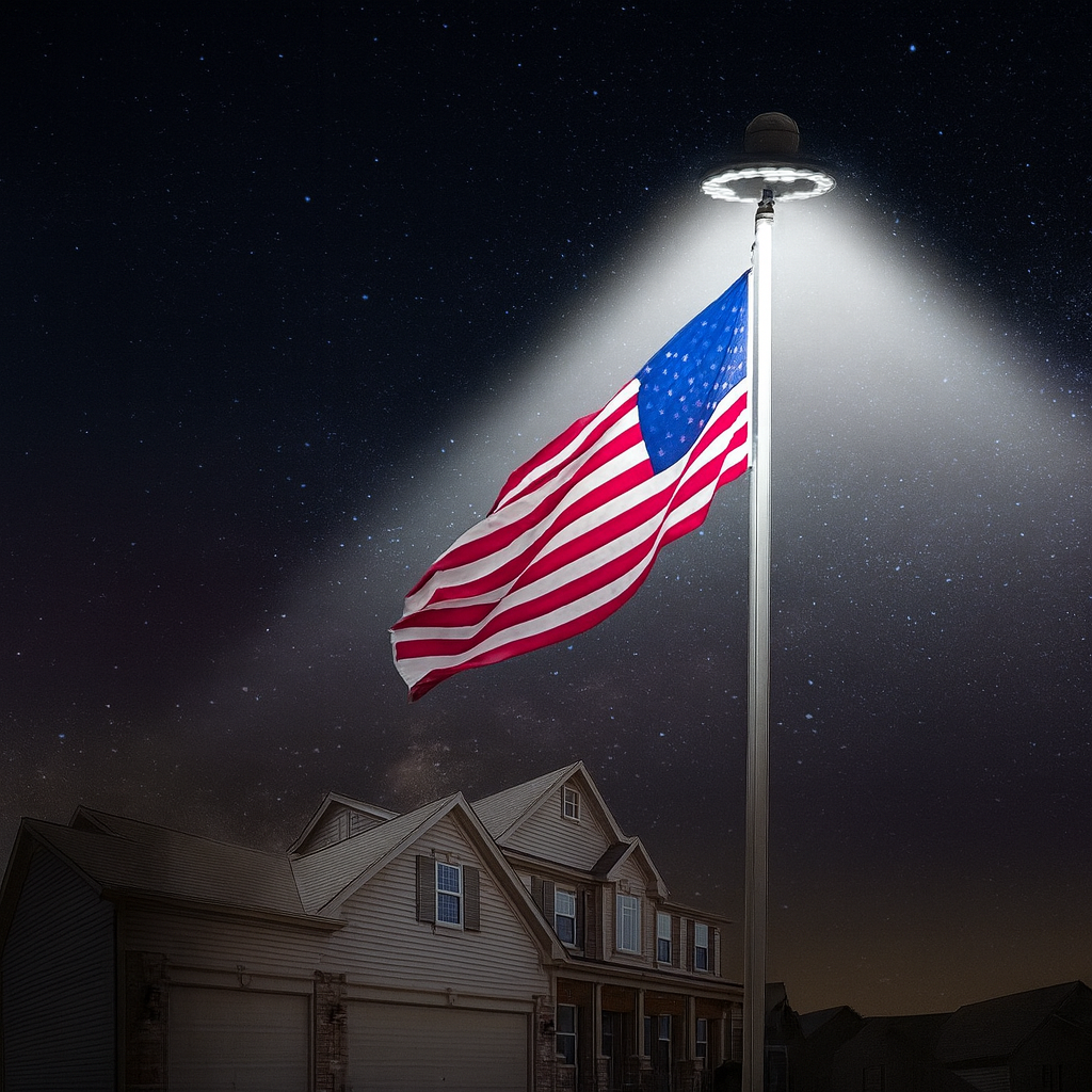 Solar Powered Flagpole Light 26 LEDs - Fashinoza