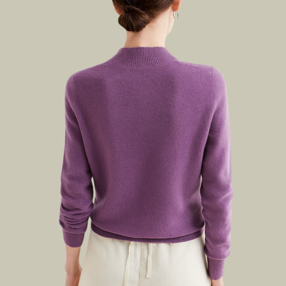 Emma | Women’s Blush Minimal Mock Neck Pullover