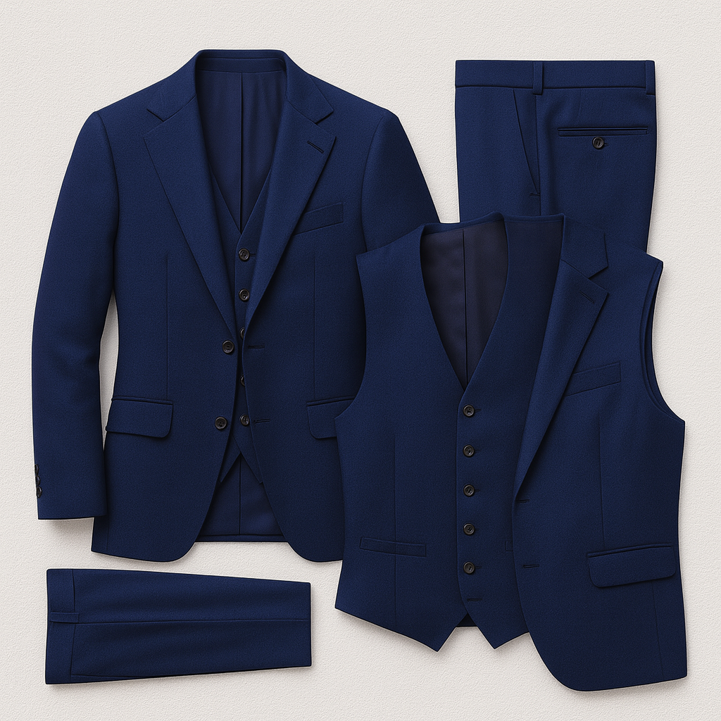 Men's 3 Piece Suit Blazer Waistcoat Trousers - Fashinoza