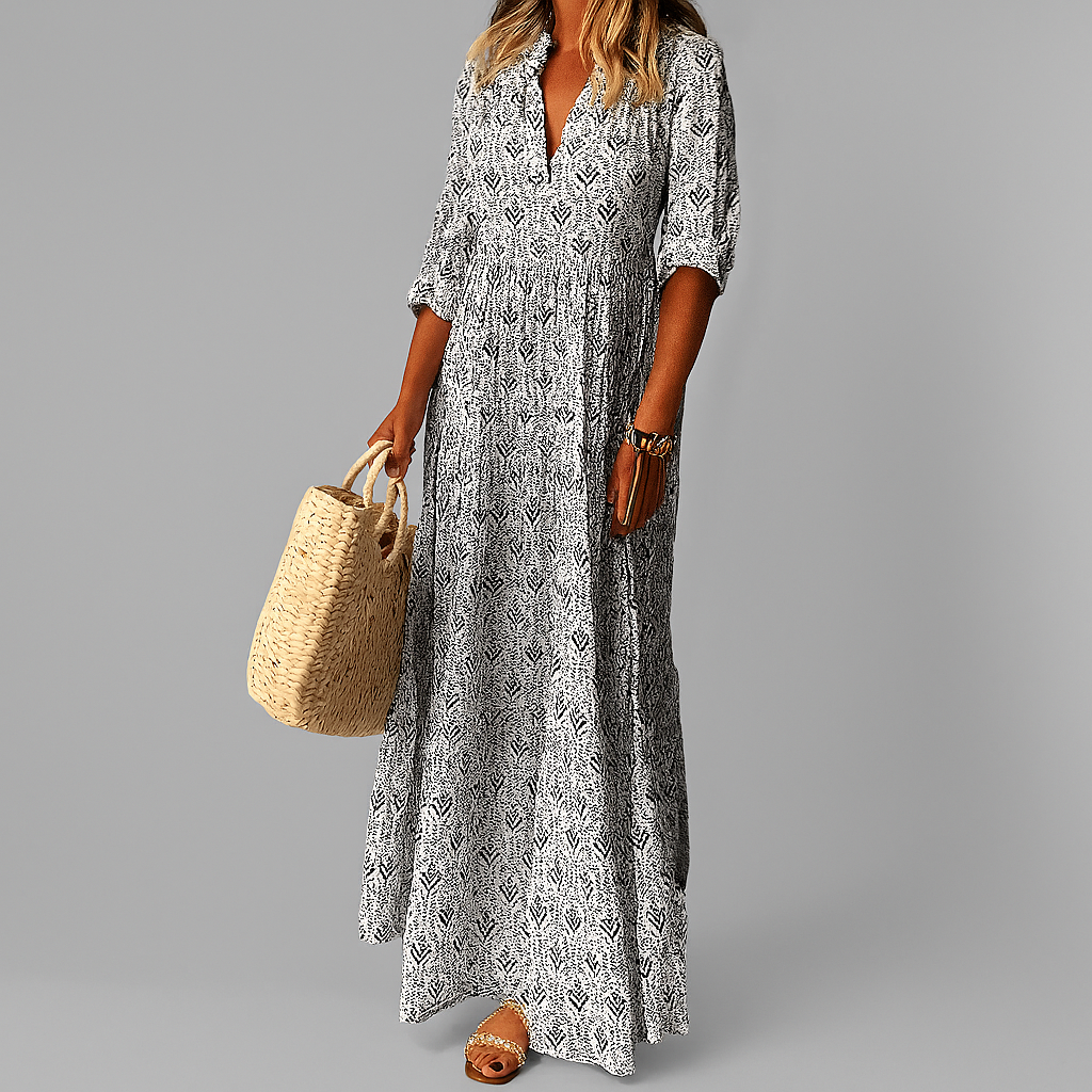 Women's Cotton Maxi Dress Lightweight Floral Print