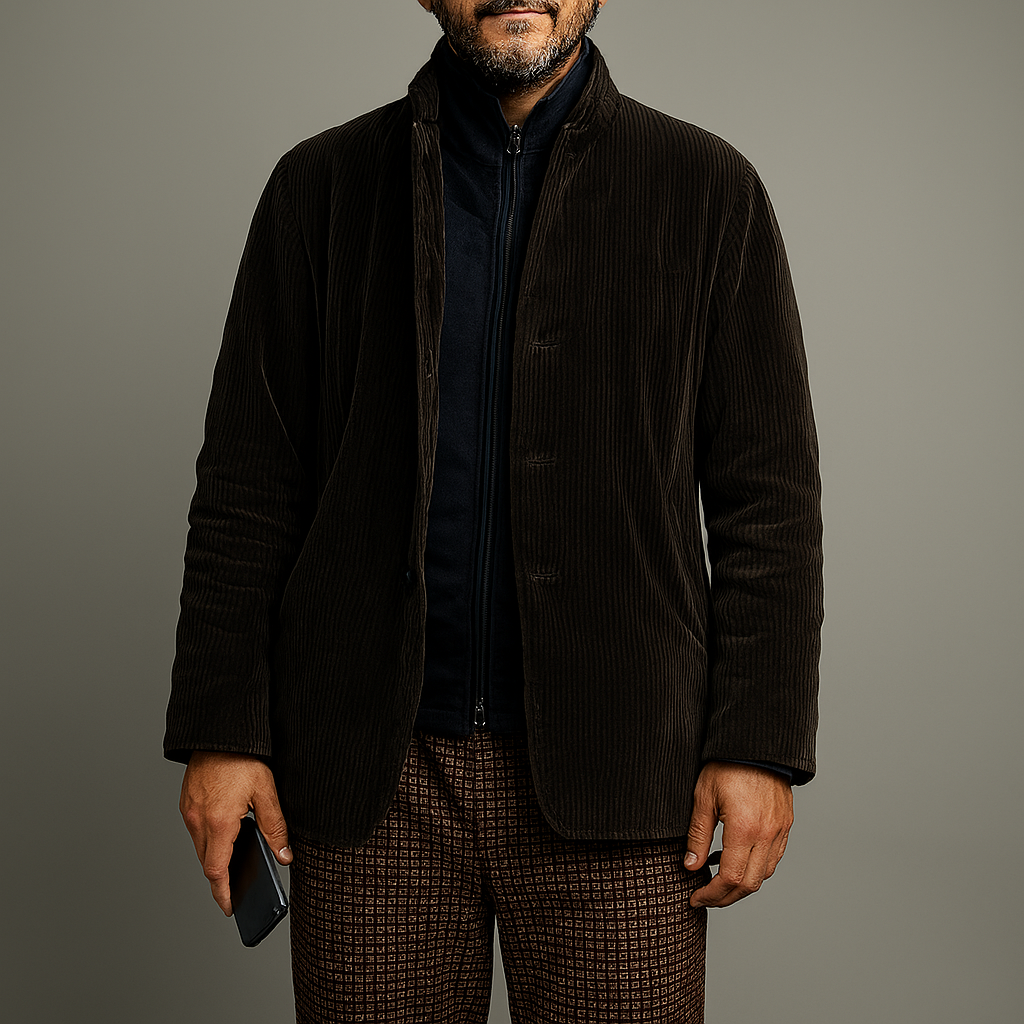 Men's Retro Solid Jacket - Fashinoza