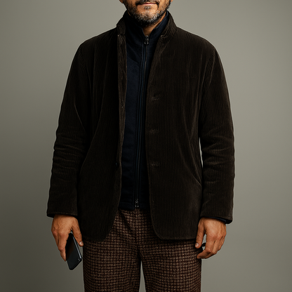 Men's Retro Solid Jacket - Fashinoza