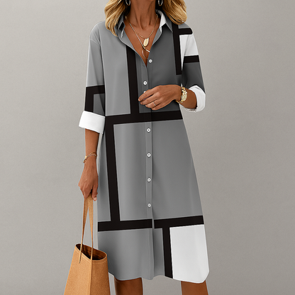 Women's Geometric Shirt Dress