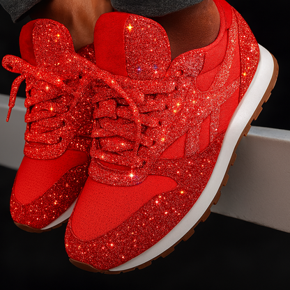 Women's Glitter Sneakers Chunky Style - Fashinoza