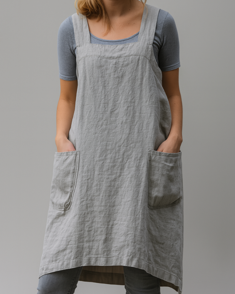 Women's Cotton Linen Dress With Pockets